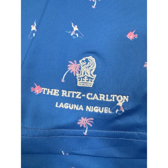 Straight Down Golf Mens Polo Shirt Sz Large Ritz Carlton Laguna Niguel Tropical - Picture 8 of 13